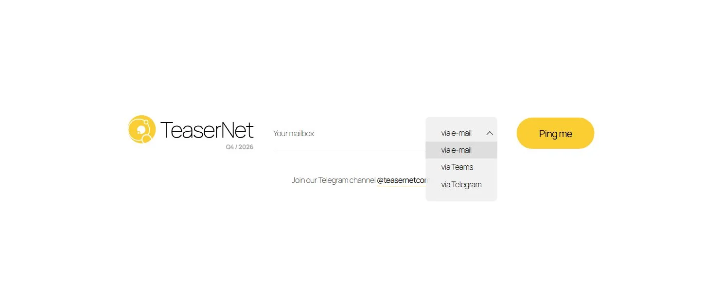 Раскрытые способы связи на публичной waitlist-странице TeaserNet