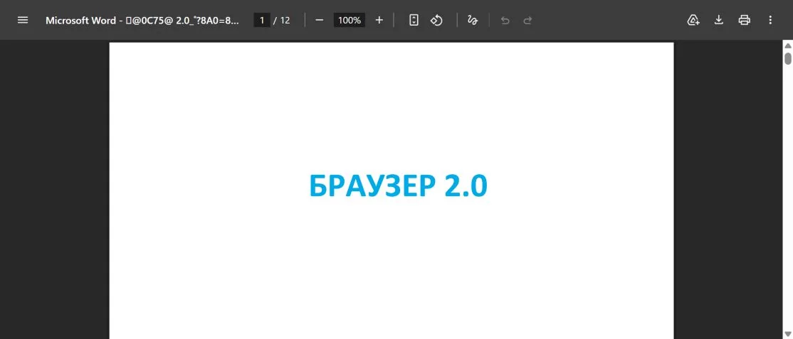 Обложка официального описания Браузера 2.0