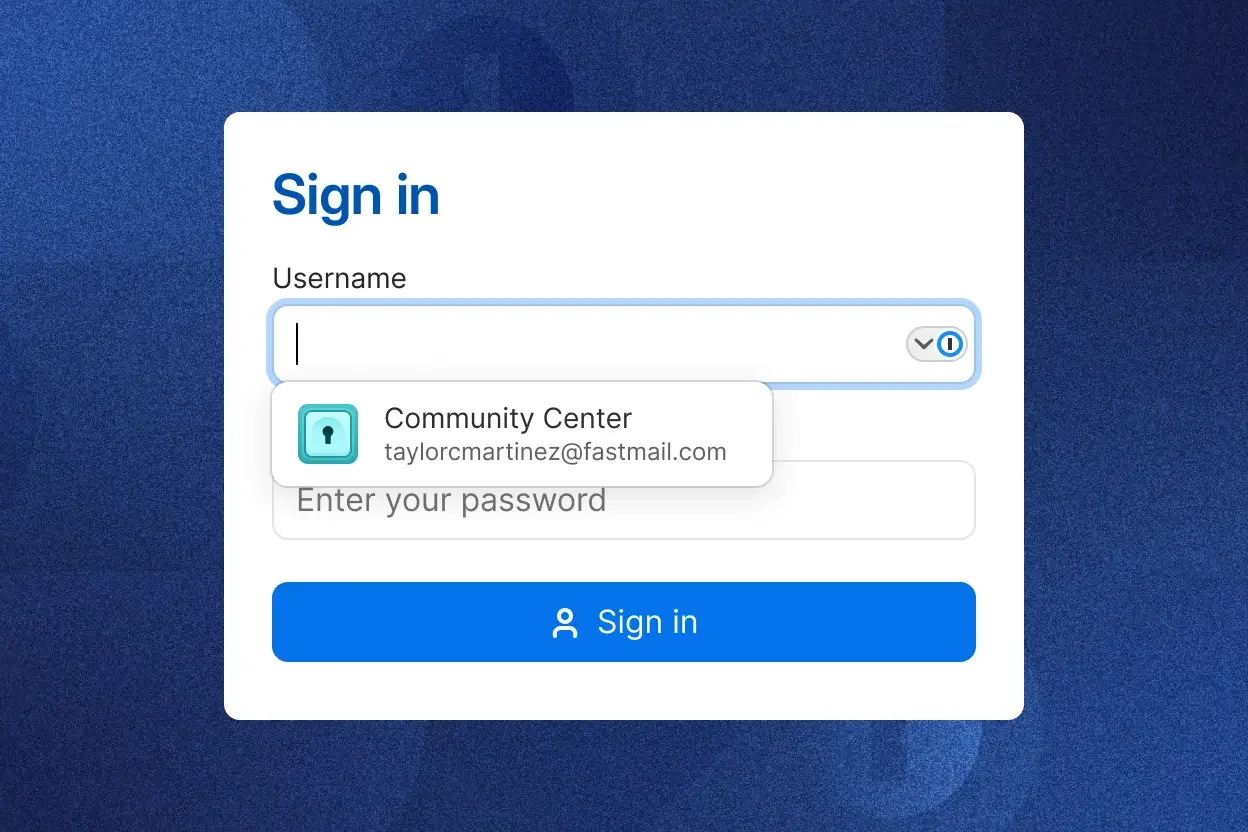 Автозаполнение логина и пароля через 1Password