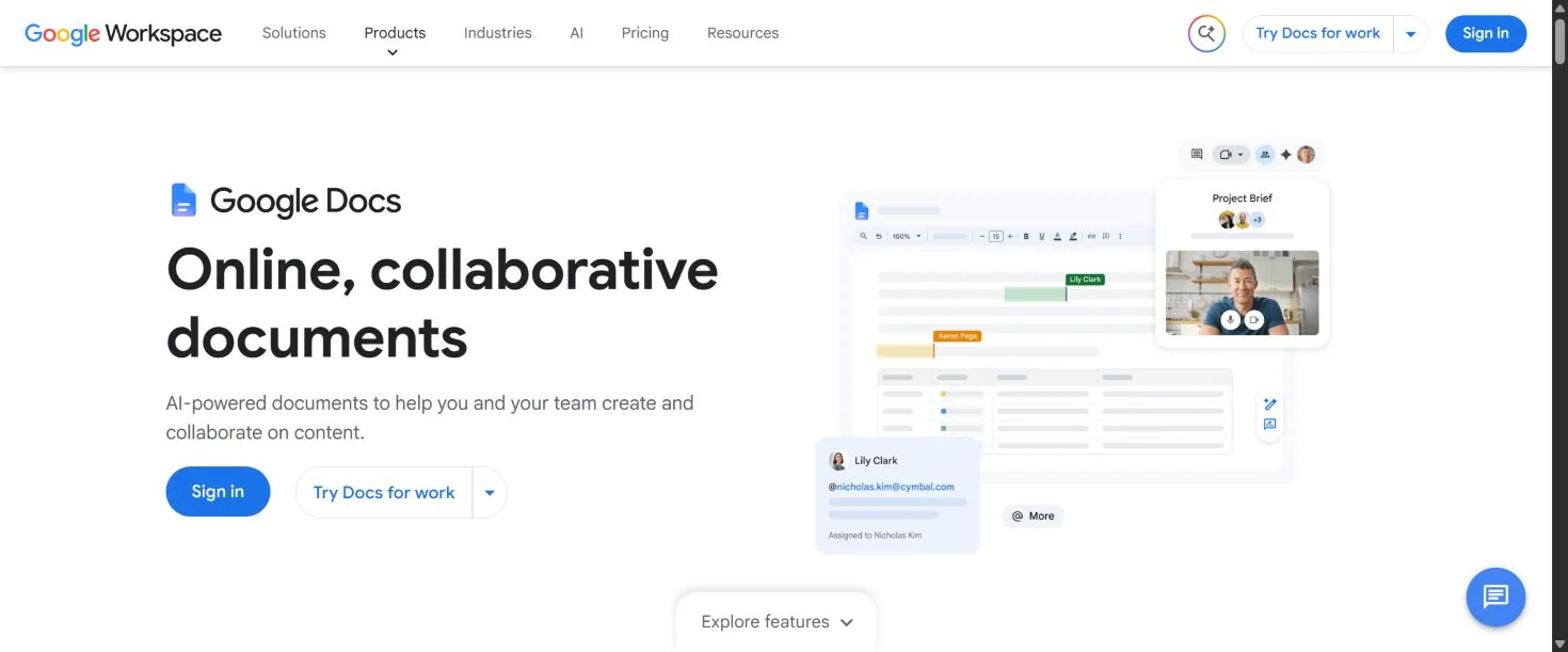 Совместное редактирование документа в Google Docs