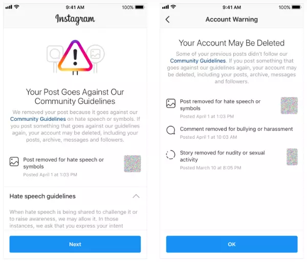 Instagram будет предупреждать о возможности удаления аккаунта
