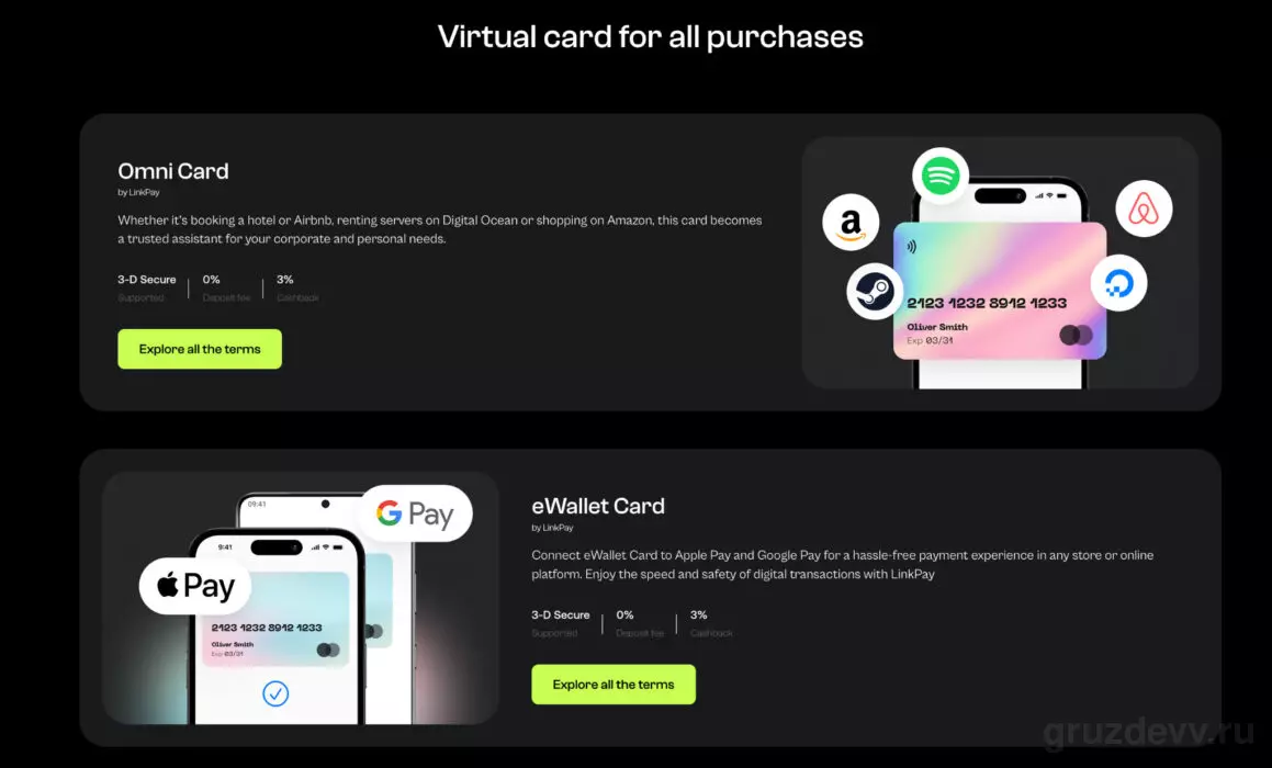 Обзор и отзывы на LinkPay, виртуальные карты для любых целей
