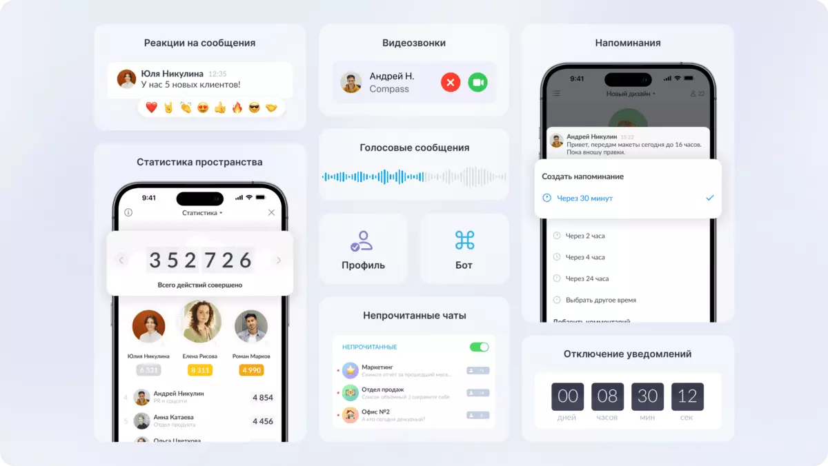 Обзор и отзывы на Compass, корпоративный мессенджер без информационного шума