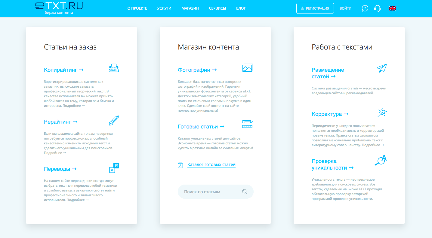 Etxt биржа копирайтинга