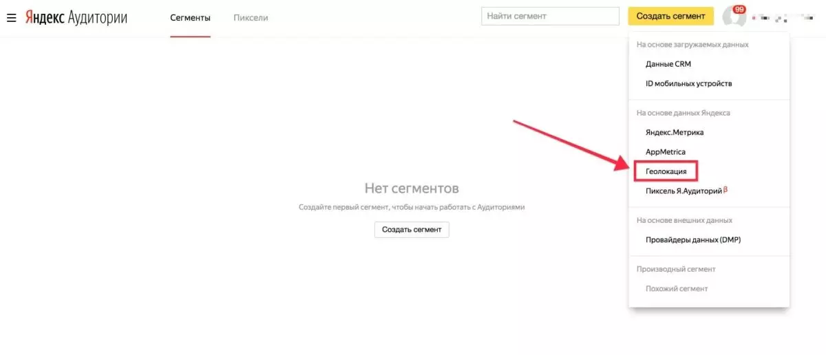 Сегмент на основе Гео