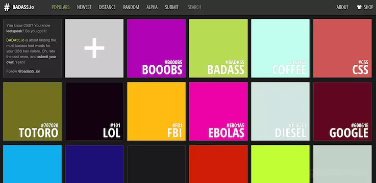 наиболее агрессивные названия для цветов CSS