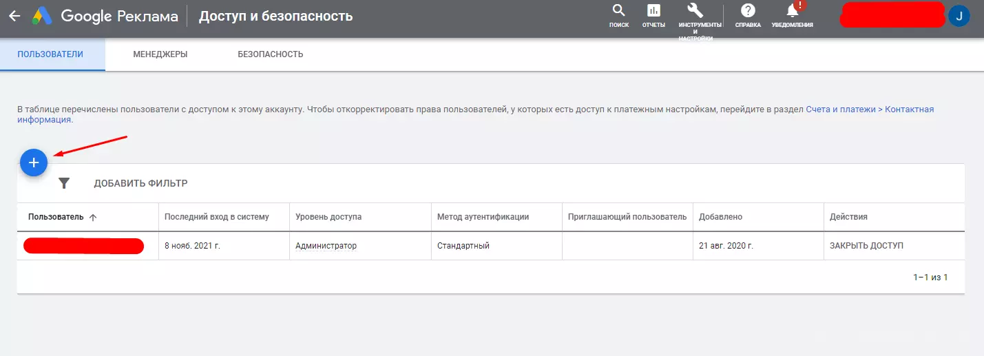 Как дать доступ в Google ADS, сравнение прав доступа