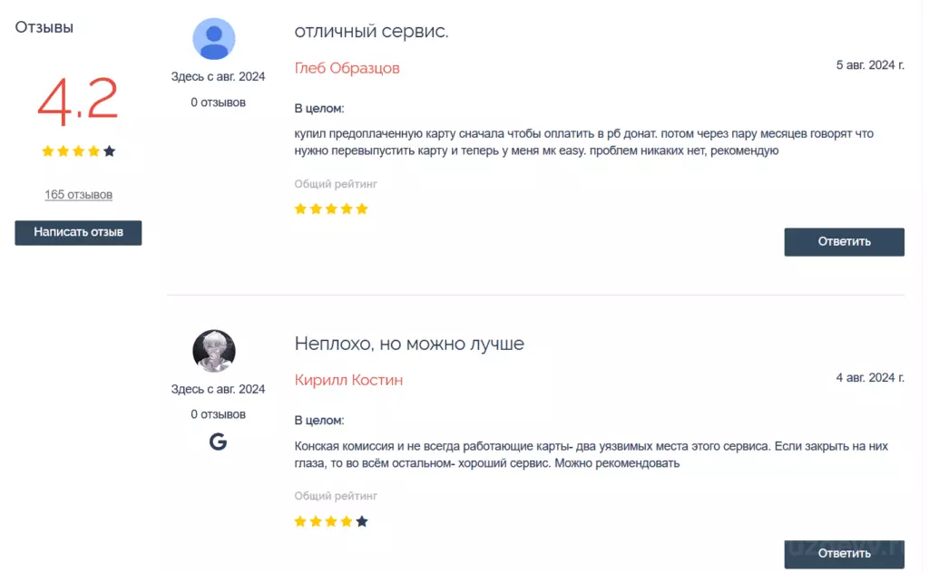 Оценка WantToPay
