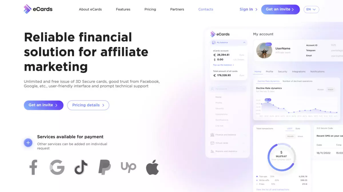 ТОП-21 сервис с виртуальными картами для Facebook Ads в 2025