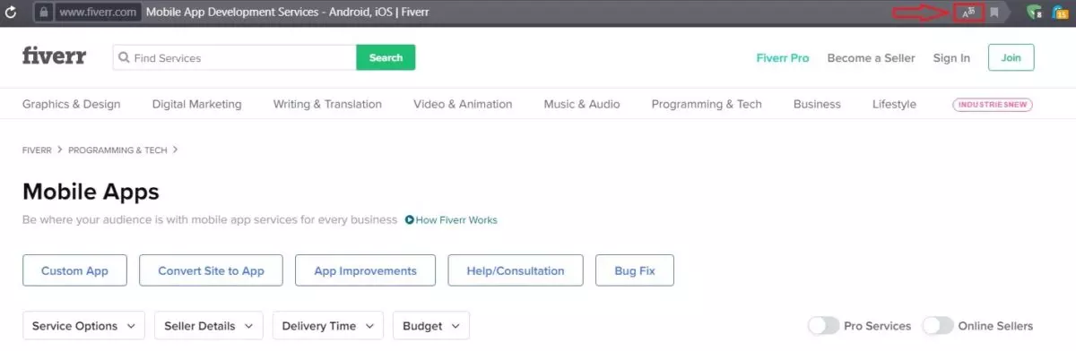 fiverr перевод сайта